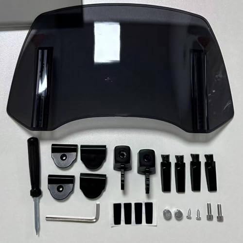 Motorcycle Windshield Extension, Adjustable Clip-On Windscreen Extender, Wind Deflector Spoiler Air Deflector, Universal Fit (Gray-11.4x6.1") - color: Gray-11.4x6.1"
