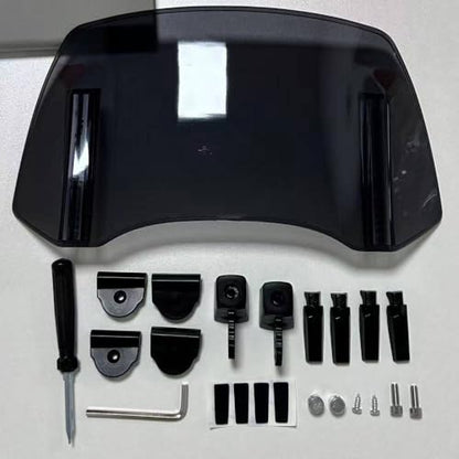 Motorcycle Windshield Extension, Adjustable Clip-On Windscreen Extender, Wind Deflector Spoiler Air Deflector, Universal Fit (Gray-11.4x6.1") - color: Gray-11.4x6.1"