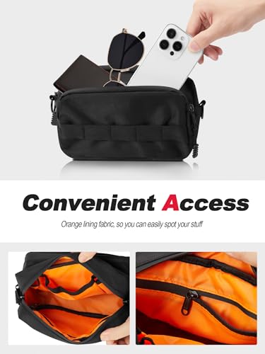 Nilkatss Motorcycle Handlebar Bag, Black Storage Tool Bag, Universal Fit for Cruiser, Sportster, Dirt Bike, Bicycle