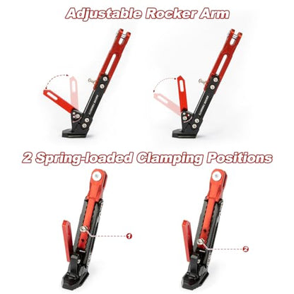 Universal Motorcycle Side Stand - PSLER Adjustable Aluminum Alloy Short Motorcycle Kickstand for Electric Scooter Motorbike Mini Pit Dirt Bike, Red