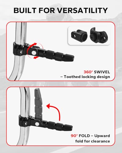 Amazicha Motorcycle Foot Pegs 1"&1.25" Highway Pegs Stainless Steel CNC Aluminum Adjustable Fit for Harley Davidson Street Glide Road King Road Glide Softail Dyna Sportster 1-1/4" Engine Guard, Black - color: Black
