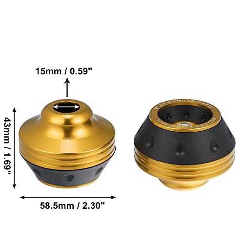 X AUTOHAUX Pair Motorcycle Wheel Front Fork Frame Sliders Falling Protection Gold Tone Universal - color: Gold Tone