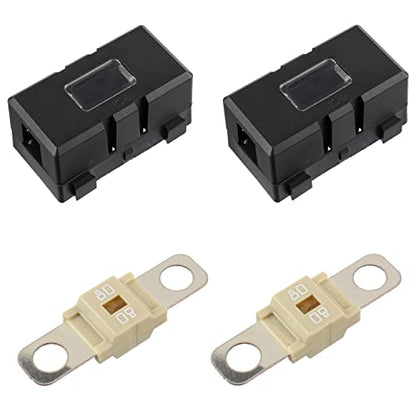 BOJACK 80 Amp AMI/Midi Fuse Holders and High Current Bolt-on Midi Fuses 80A for Cars Trucks Vehicles (Pack of 2 - style: 80 A