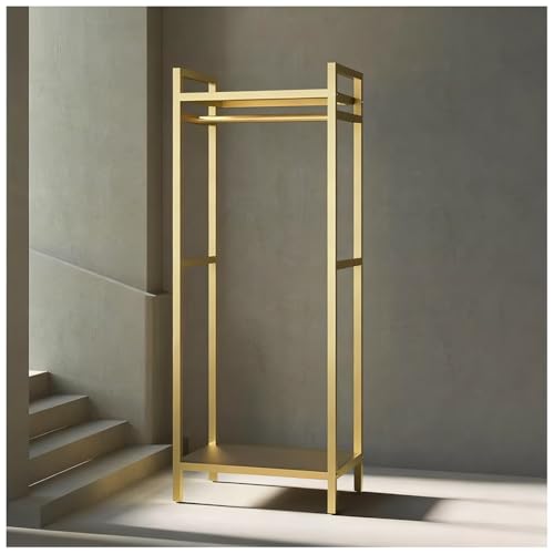 Motorcycle Helmet Holder Floor Mounted Stand, Helmet Rack for Most of Helmet, Riding Gear Display Rack, Storage Rack for Accessories, Jacket, Gloves and Boots(Gold,65x40x170cm) - color: Gold, size: 65x40x170cm