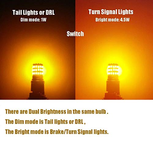 iBrightstar 9-30V Extremely Bright 1157 2057 2357 7528 BAY15D LED Bulbs Replacement for Turn Signal Lights, Amber Yellow - color: Amber Yellow, style: 1157