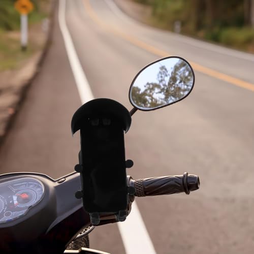 Healeved Motorcycle Phone Holder with Anti-Vibration Shock Absorber, Detachable Bike Handlebar Mount for Navigation and Camera Use, Secure Cellphone Bracket for Motorbike Riders