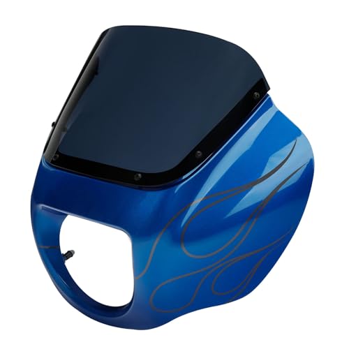 Front Headlight Quarter Fairing Windshield Fit For Harley Softail Low Rider FXLR Street Bob FXBB 2018-2020 Low Rider S FXLRS 2020-2025 Softail Standard FXST 2020-2024 Electric Blue - color: Fairing Electric Blue #4