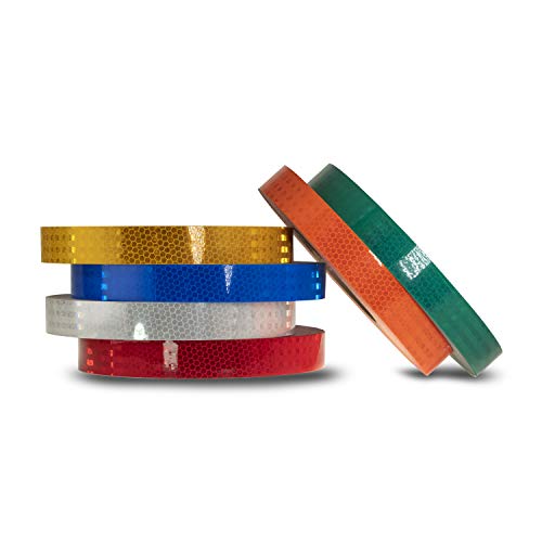 High Intensity Retro Reflective Tape (HXREF) [4 Rolls] 1" (25mm) x 10 yds Yellow - color: Yellow, size: 1"(25mm) [4 rolls]