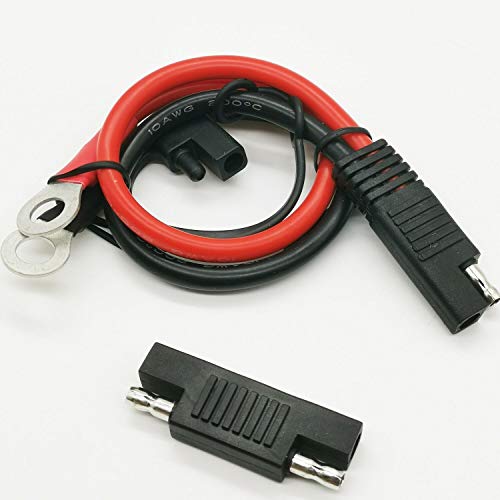 Ring Terminal Harness 2-Pin Quick Disconnect SAE Plug Cable 10AWG Extension Cable for Motorcycles, Cars, Etc, with 1 SAE Polarity Reverse Connector