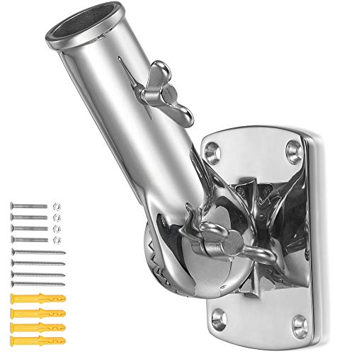 ZOMCHAIN Flag Pole Bracket, Flag Pole Holder - 316 Marine Grade Stainless Steel, Heavy Duty for 1inch Flag Pole Mount - size: 180 Degree Flag Pole Holder