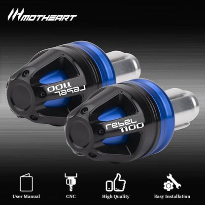 Motorcycle Handlebar End Plugs For Rebel 1100 (CMX1100) 2021-2024 17mm Diameter 7/8” Bars CNC Handlebars (See details below) rebel 1100 Accessories (Blue) - color: Blue