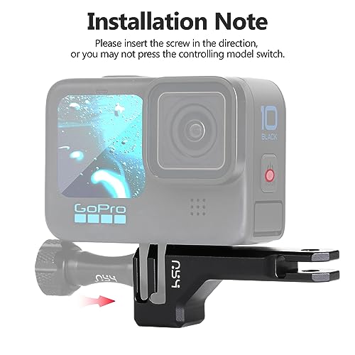 HSU Aluminum Vertical Bracket Adapter with 1/4"- 20 Hole for Gopro Hero 13/12/11/10/9/8/7/6/5/4 AKASO Campark Insta360 DJI Osmo Action and Other Action Cameras