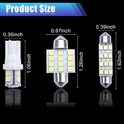 YOGEIER Car Led Bulb, Led Combination Set of 24 Sets, Used for Car Interior/Indoor Map Dome/ Trunk / License Lights, Etc. (White) - color: white
