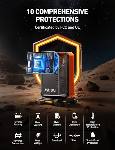 AstroAI Beta822 3000A Jump Starter with Air Compressor, 150PSI Portable Tire Inflator with Auto-Shutoff, 12V Car Battery Booster (9.0 Gas/7.0L Diesel) with LED Light and Jumper Cables, Black - color: Black