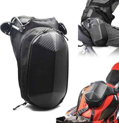 MZS Motorcycle Tank Bag, 4.5L Hard Shell Drop Leg Bag Thigh Waist Pack Magnetic Storage Bags for Men Women Cycling Hiking Running Black - size: 4.5L