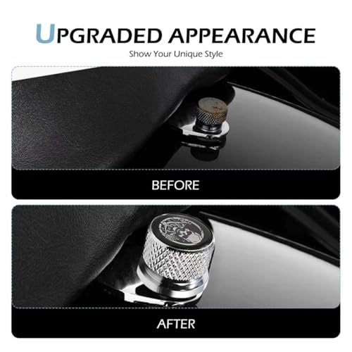 Motorcycle Seat Bolt, 1/4"-20 Stainless Steel Skull Knurled Hand-Tighten Screw, Compatible with Harley Touring Sportster Dyna Softail Models, Chrome Replacement Fender Bolt (Silver) - color: Silver