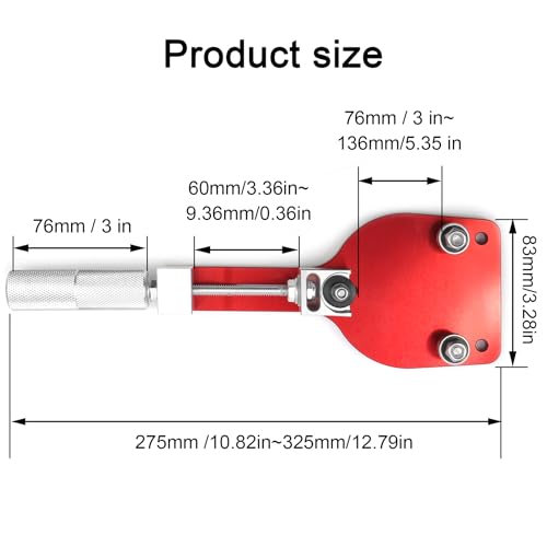 77750 Oil Filter Cutter 2-3/8''-5'' Cutting Range Oil Filter Cutting Tool with a Spare Cutting Blade Can Opener for Car Airplane Lawnmower Motorcycle Filter Use, Aluminum Alloy, Red