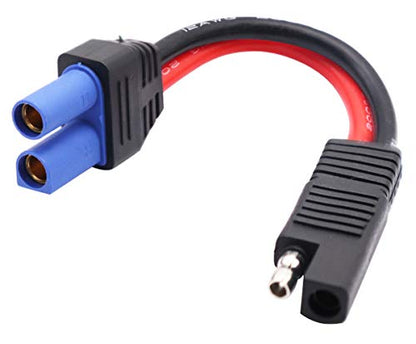 SAE to EC5 Cable EC5 Female Plug Connector to SAE Power Automotive Adapter Cable 12AWG for Solar Panel Battery Gender Charging（15cm/6inch）