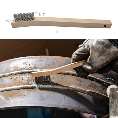 VASTOOLS Wire Brushes Set.for Cleaning Welding Slag, Rust and Dust.10 Heavy Duty Carbon Steel Shoe Handle Wire Scratch Brushes 6pcs, 8" Stainless Steel Toothbrush 4pcs - style: 10"-8"