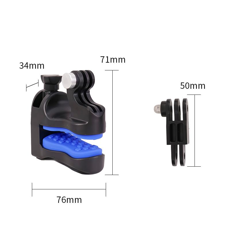 Motorcycle Helmet Chin Mount for Biltwell Lane Splitter Gen 2 2023–2026, Clip-On Camera Holder with Textured Silicone Pads, Multi-Angle Adjustment for Ride Recording