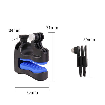 Motorcycle Helmet Chin Mount for Biltwell Lane Splitter Gen 2 2023–2026, Clip-On Camera Holder with Textured Silicone Pads, Multi-Angle Adjustment for Ride Recording