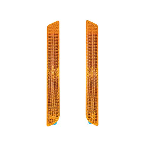 Self-Adhesive Slim Reflectors, High-Visibility Reflector for Motorcycles, Cars, Trucks, Trailers (Amber, 2-Pack) - color: 01.Amber – Adhesive | 5.66x0.70x0.19 inch, style: Slim Reflectors