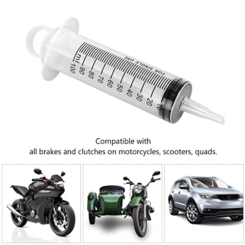 Tiiyee Brake Bleeder Kit, Hydraulic Disc Clutch Bleeding Kit 100ML Syringe 50cm Hose Brake Fluid Bleeder Kit One Man Brake Bleeding Universal for Motorcycles Motorbikes Scooters Quads Oil Extractor