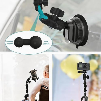 1 inch to 20mm Ball Adapter, 1 Inch to 3/4 Inch Converter for RAM B Size Socket, Suitable for Camera Rig, GoPro Mount, Light Stand.(25-20mm Adapter) - style: 25-20mm Adapter