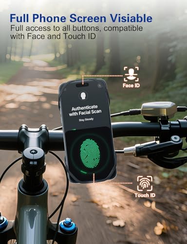 Bike Phone Mount 2 Pack, Bike Phone Holder, Motorcycle Cell Phone Mount- 360° Rotatable Silicone Bicycle Phone Holder Handlebar Phone Mount for 15 Pro Max / 14/13, S10 and More 4.7-6.8" Phone - size: 2 Pack
