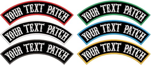 1pcs Top Patch Custom Embroidered Biker Patches, Personalized Embroidery Rocker Patch Rider Motorcycle Patches for Veterans Vest or Jacket (Black) - color: Black