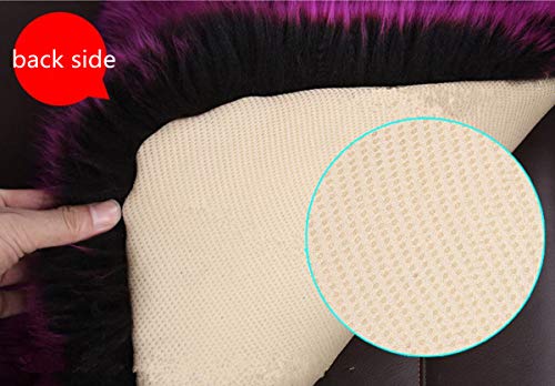 Sheepskin Car Front Seat Cover Pad 18x18inch Long Wool Seat Cushion Winter Warm Universal Fit Auto, SUV, Truck, Dinner Chair Office Chair Front Brown - color: Chocolate, size: 18x18 Inch (Pack of 1)