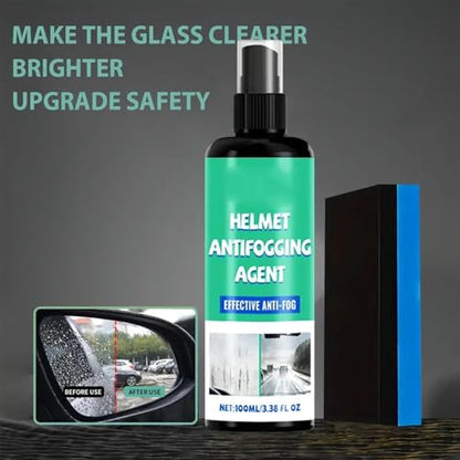 Anti Fog Spray for Helmet, Removal Formula, 100ml, Lens Cleaner Streak-Free Coating, Portable Helmet Cleaner, Outdoor Safety, for Goggles Football Sports