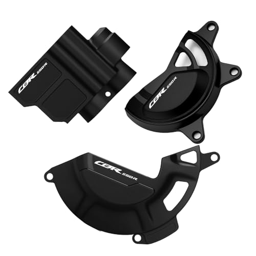 Motorcycle Engine Clutch Alternator Guard Protection Compatible with CBR650R 2024 2025 Engine Clutch Alternator Cover Crash Frame Slider Protector 2025 CBR650R Accessories -BK - color: black, size: Type-A+B+C