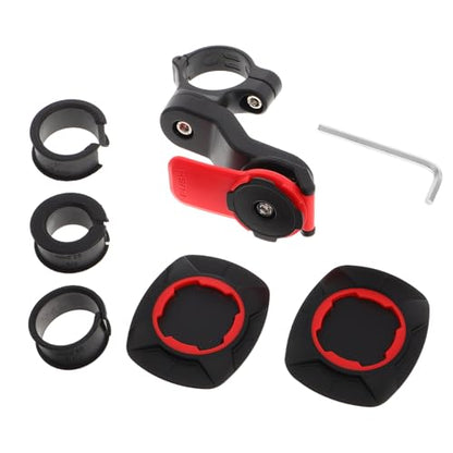 Lurrose Motorcycle Phone Mount with Dual Spring Shock Absorber Vibration Dampener Universal Bike Cellphone Holder for Smartphones Handlebar Mount Red Set