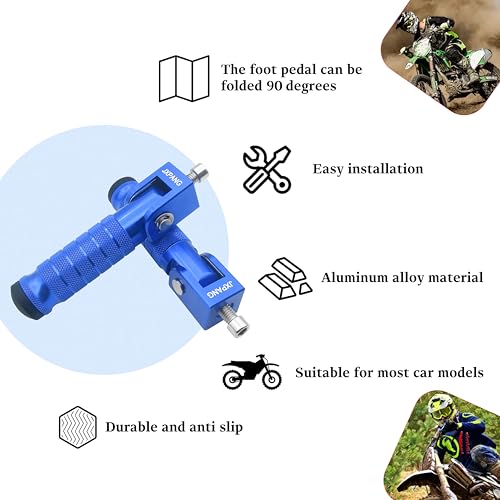 Universal Motorcycle Bicycle Folding Passenger Foot Pegs M8 Rearsets Rear Set Footrests Footpeg Foot Rest Peg Pedals For Bike Install Hole 8mm (Blue) - color: Blue