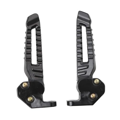 Mokuo Motorcycle Floding Footpegs in Aluminum Alloy Material Compatible with Yamaha Zuma Bws 125cc 2021+,Chinese Scooter Tank 150cc,1 Pair Footrest,Black Color - color: Black