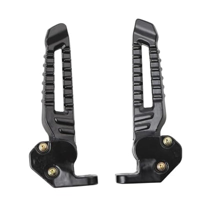 Mokuo Motorcycle Floding Footpegs in Aluminum Alloy Material Compatible with Yamaha Zuma Bws 125cc 2021+,Chinese Scooter Tank 150cc,1 Pair Footrest,Black Color - color: Black
