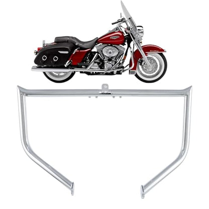 Kinglemc Crash Bar Engine Guard Highway Bar for Harley Davidson Touring Road King Street Glide Electra Glide CVO and Trike Models 1997-2008 (Chrome) - color: Chrome-D