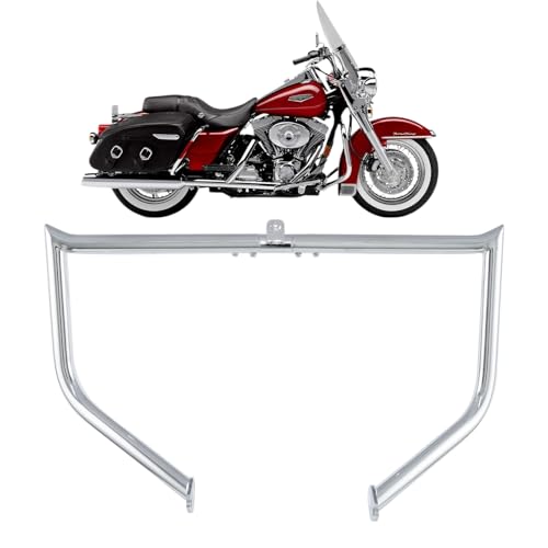 Kinglemc Crash Bar Engine Guard Highway Bar for Harley Davidson Touring Road King Street Glide Electra Glide CVO and Trike Models 1997-2008 (Chrome) - color: Chrome-D