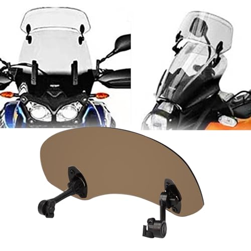 36cm Motorcycle Wind Deflector Clear Lens Adjustable Clip Windshield Extension Universal Fit for Most Motorcycle Scooter,Smoke - size: Large-smoke