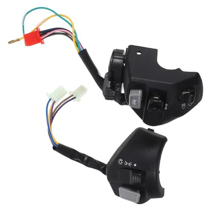 Totority 2pcs Motorcycle Handlebar Switch Set for Mio Lc135, Waterproof Left Handle Control Switch with Horn Button, Motorcycle Electrical Replacement Parts for Scooter and Motorbike
