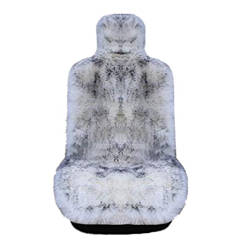 Winter Warm Authentic Australia Sheepskin Car Seat Cover Luxury Long Wool Front Seat Cover Fits Most Car, Truck, SUV, or Van (Grey Tips) - color: Grey tips
