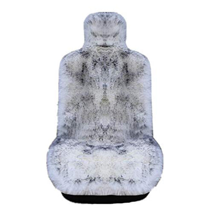 Winter Warm Authentic Australia Sheepskin Car Seat Cover Luxury Long Wool Front Seat Cover Fits Most Car, Truck, SUV, or Van (Grey Tips) - color: Grey tips