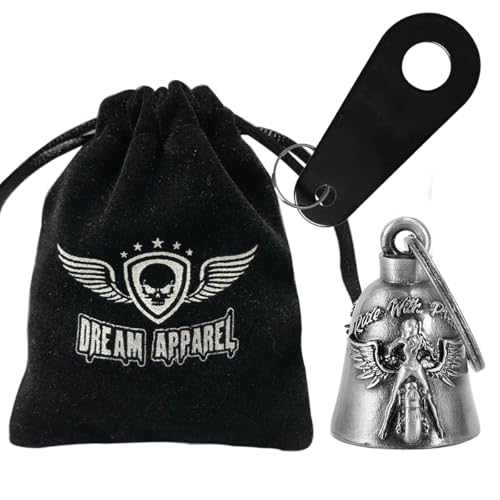 Dream Apparel Motorcycle Bell Guardian Angel Drive Away Gremlin, Biker Bell for Men Women Rider Riding, Good Luck Gift - style: Women Biker & Ride With Pride