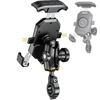 iMESTOU Anti-Theft Motorcycle Phone Mount Bike 1 Ball Phone Holder Handlebar Double Socket Arm Cellphone Holder with Aluminum 1" Ball Base 360 Rotation Universal for 4.0-7.0 Inch Smartphones - style: Double Socket Arm- No Charge Style