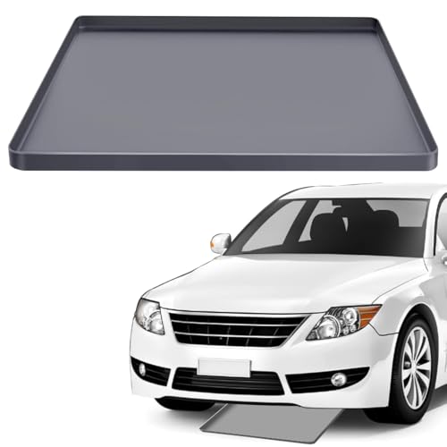Under Car Oil Spill Mat Oil Drip Pan, Garage Floor Mat Drip Tray, Soft Silicone Pad With Raised Edge, Liquid Drain Pan Catcher Automotive Tray, Driveway Pad For Liquid Leaks Non-Slip No Splatter 34-22