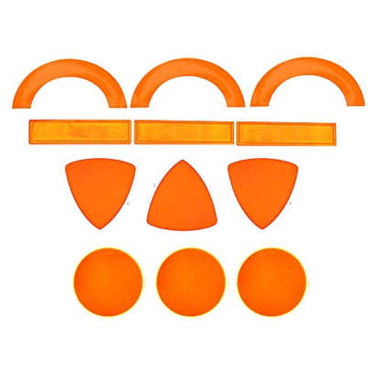 Customizable Reflective Helmet Strips - Reflective Tape & Stickers for Hardhats - Waterproof, High Visibility - 12pc - color: Orange Mix