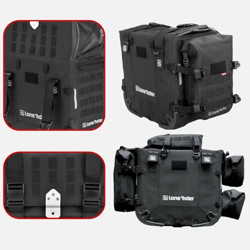 Lone Rider 31L Semi-Rigid Rackless Motorcycle Saddle Pannier Bag for BMW Motorcycle - 100% Waterproof, Dustproof Luggage with Quick Release, Safer than Hard Cases - No Racks Needed - style: 31 L
