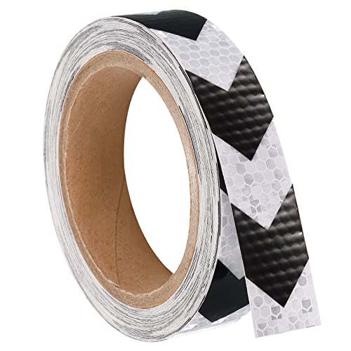 PATIKIL Reflective Tape, 1 Roll 30 Ft x 1-inch Waterproof Adhesive High Visibility Caution Warning Safety Tape Reflector for Trucks Trailers Cars, Arrow White Black - color: White Black, size: 30 ft x 1-inch