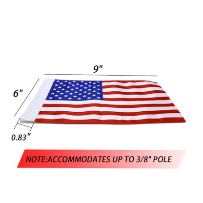 Motorcycle Flag 6x9 Motorcycle American Flag 6" x 9" Replacement Motorcycle US Flag Double Sided Sewing UV Coated Mini Flag